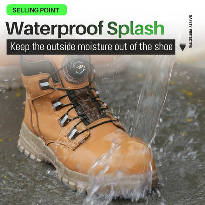 Heavy-Duty Waterproof Work Boots – Steel Toe Anti-Puncture Protection