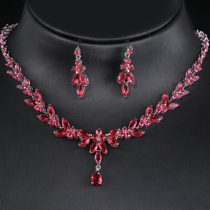 Timeless Cubic Zirconia Necklace & Earrings – Elegant Women’s Jewelry Gift Set