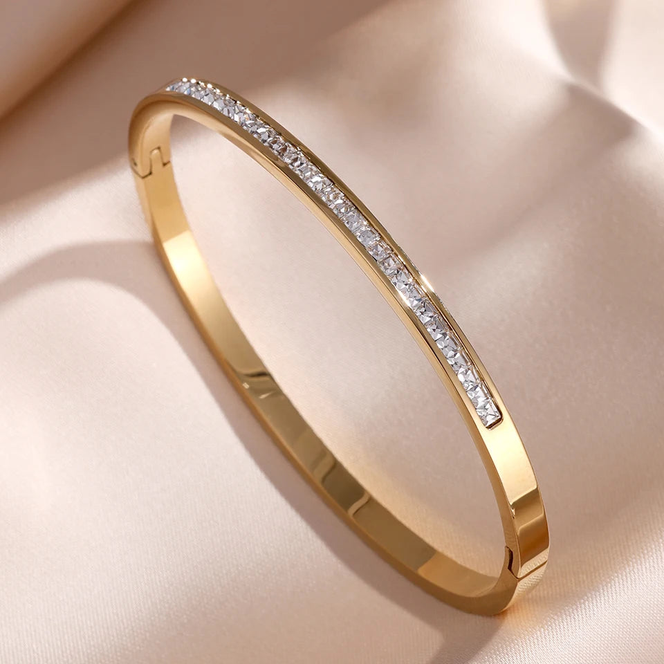 Elegant Stack Bangles Set – Sparkling Fashion Women Bracelet Gift