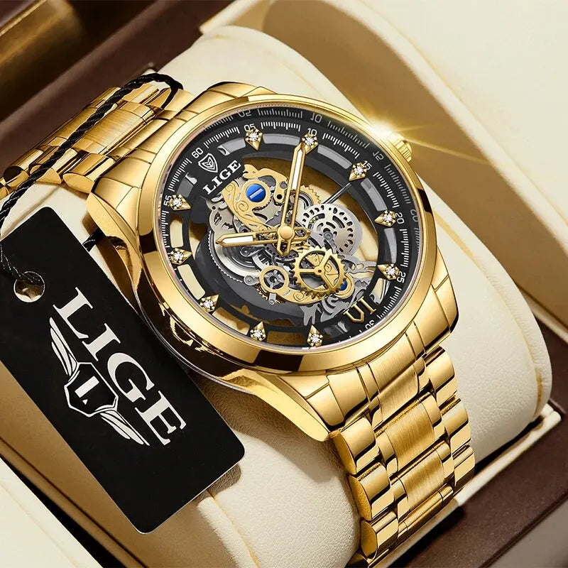 Elegant Stainless Steel Quartz Watch with Roman Numerals and Sleek Finish