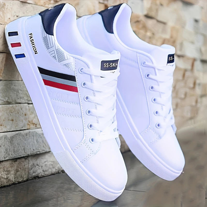 Minimalist White Sneakers – Comfortable Lightweight Shoes for Casual Sports & Skateboarding