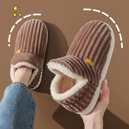 Soft Plush Winter Slippers – Warm Fuzzy Indoor Comfort Shoes