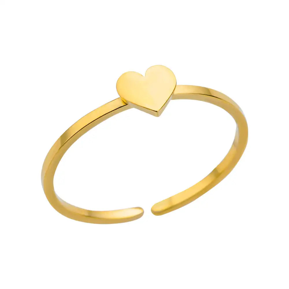 Classic Wedding Couple Rings – Gold Tone Stainless Steel Band Set