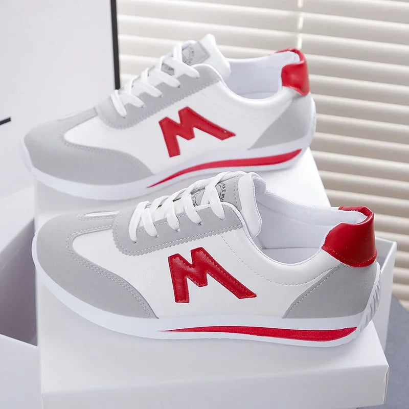Women’s Lightweight Breathable Cross-Lace Sneakers – Round Toe Casual Style
