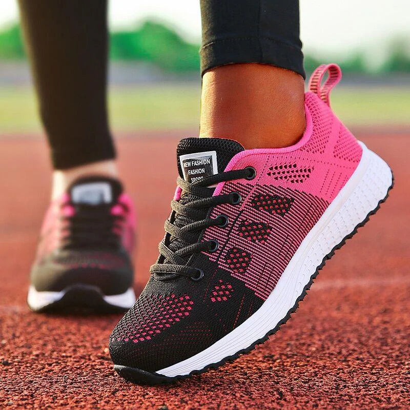 Women’s Lace-Up Casual Flats Sneakers – Soft Lightweight Everyday Shoes