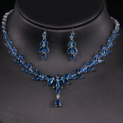Timeless Cubic Zirconia Necklace & Earrings – Elegant Women’s Jewelry Gift Set