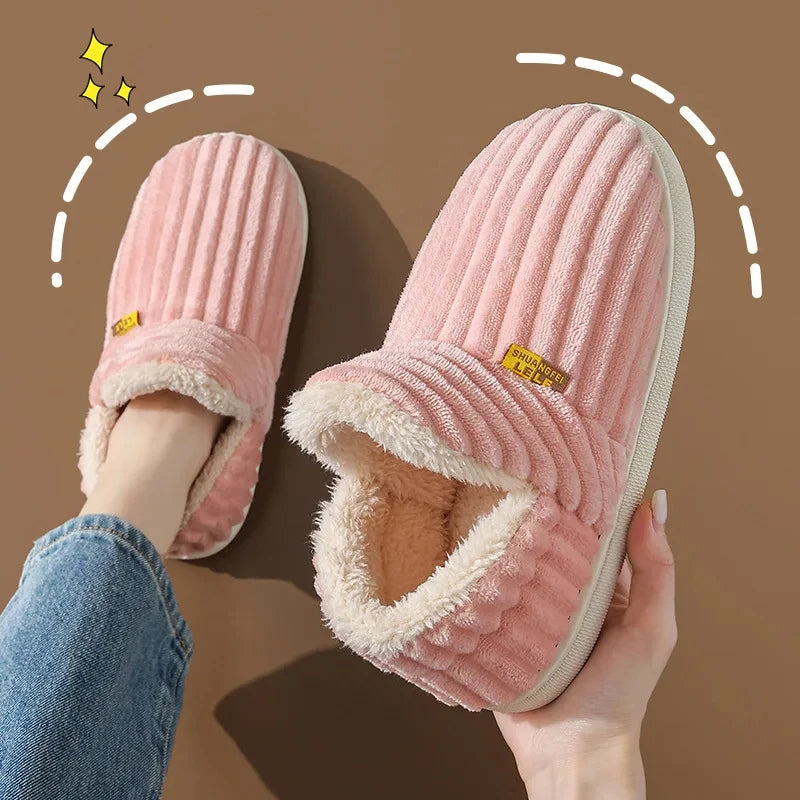 Soft Plush Winter Slippers – Warm Fuzzy Indoor Comfort Shoes