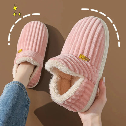 Soft Plush Winter Slippers – Warm Fuzzy Indoor Comfort Shoes