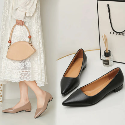 ELEGANT POINTED TOE SQUARE HEEL PUMPS