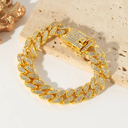 Minimalist Gold Cuban Bracelet with Waterproof Stainless Steel Design