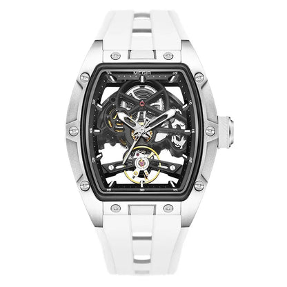Automatic Sport Mechanical Watch – Tonneau Dial Silicone Strap