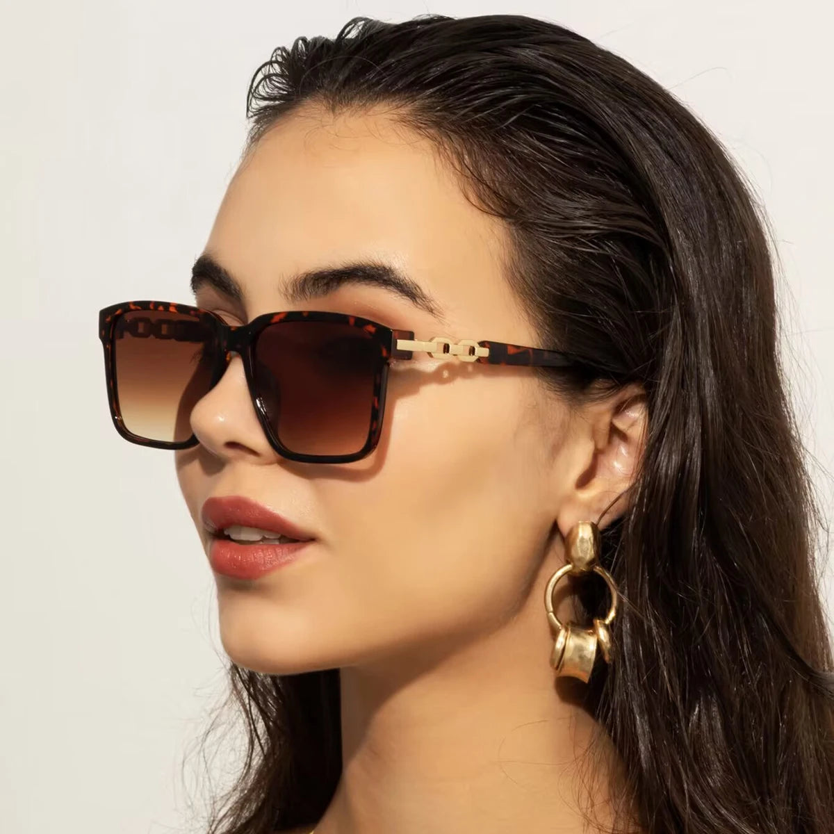 Modern Square Gradient Cycling Sunglasses with UV Protection for Women