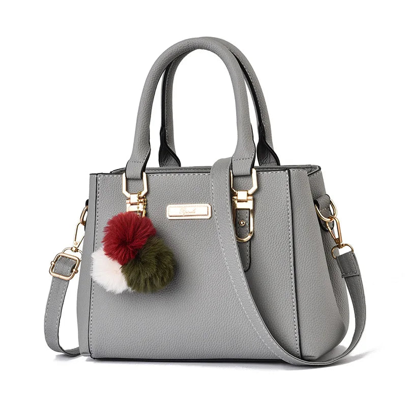 Large Capacity Leather Shoulder Bag – Elegant Women’s Casual Handbag