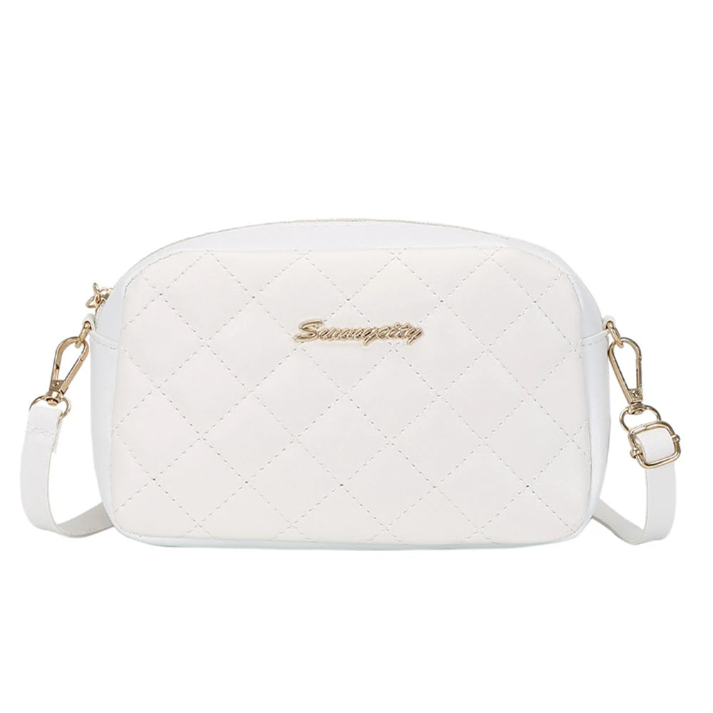 Elegant Plaid Stitch Shoulder Bag – Small Tassel Crossbody for Women