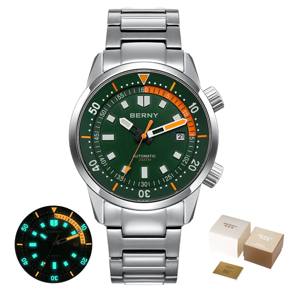 Professional 200M Automatic Diver Watch – Sapphire Luminous Steel Edition