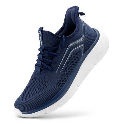 Wide Fit Men’s Athletic Shoes – Thick Sole Lightweight Casual Sneakers