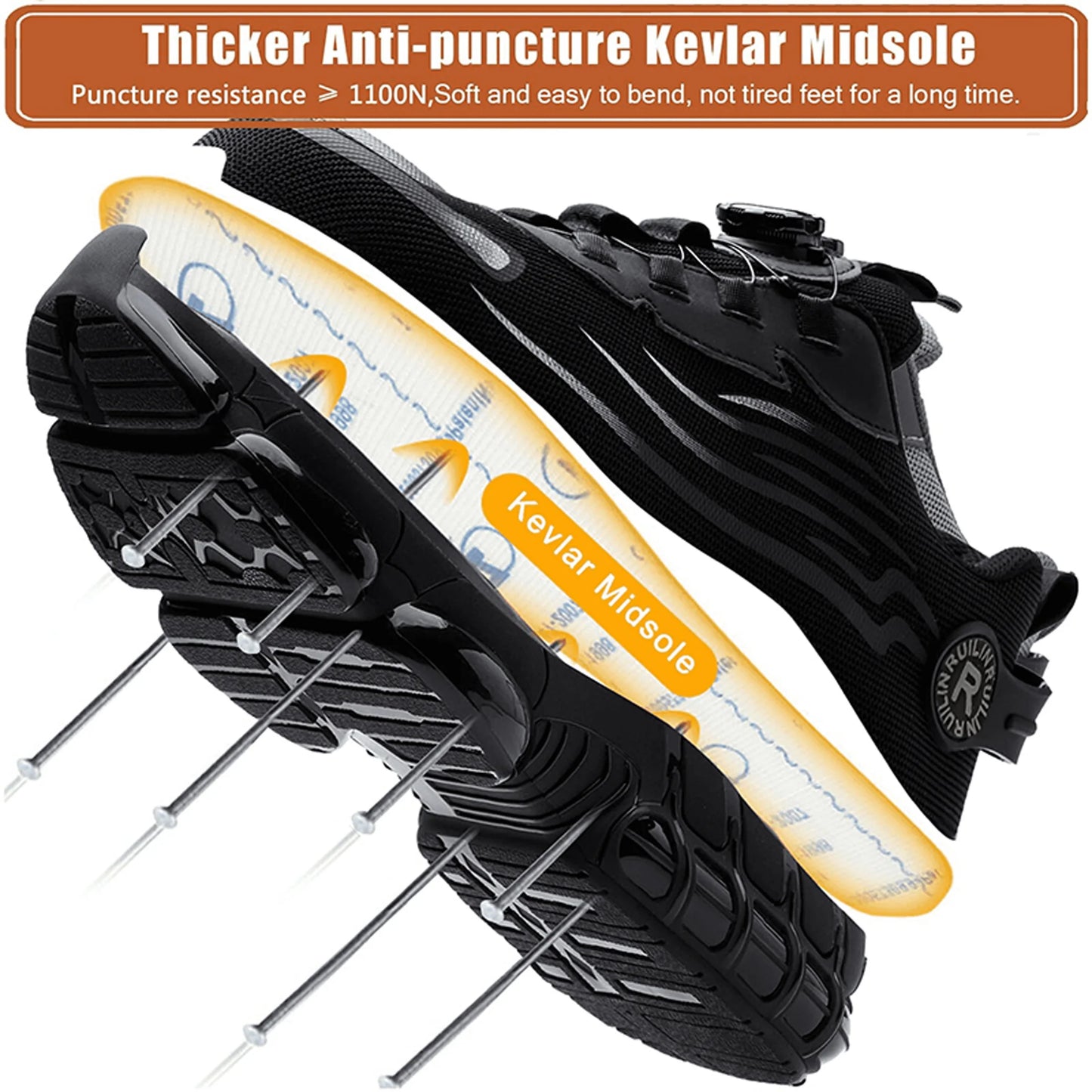 Protective Work Sneakers – Steel Toe Anti-Slip Comfortable Safety Shoes