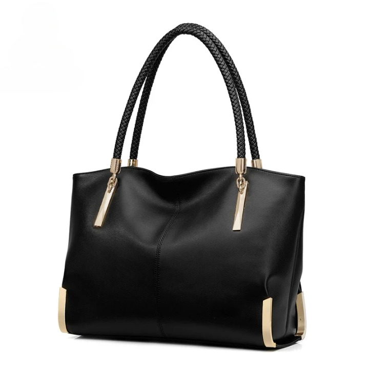 Luxury Leather Top Handle Bag – Spacious Designer Women’s Handbag