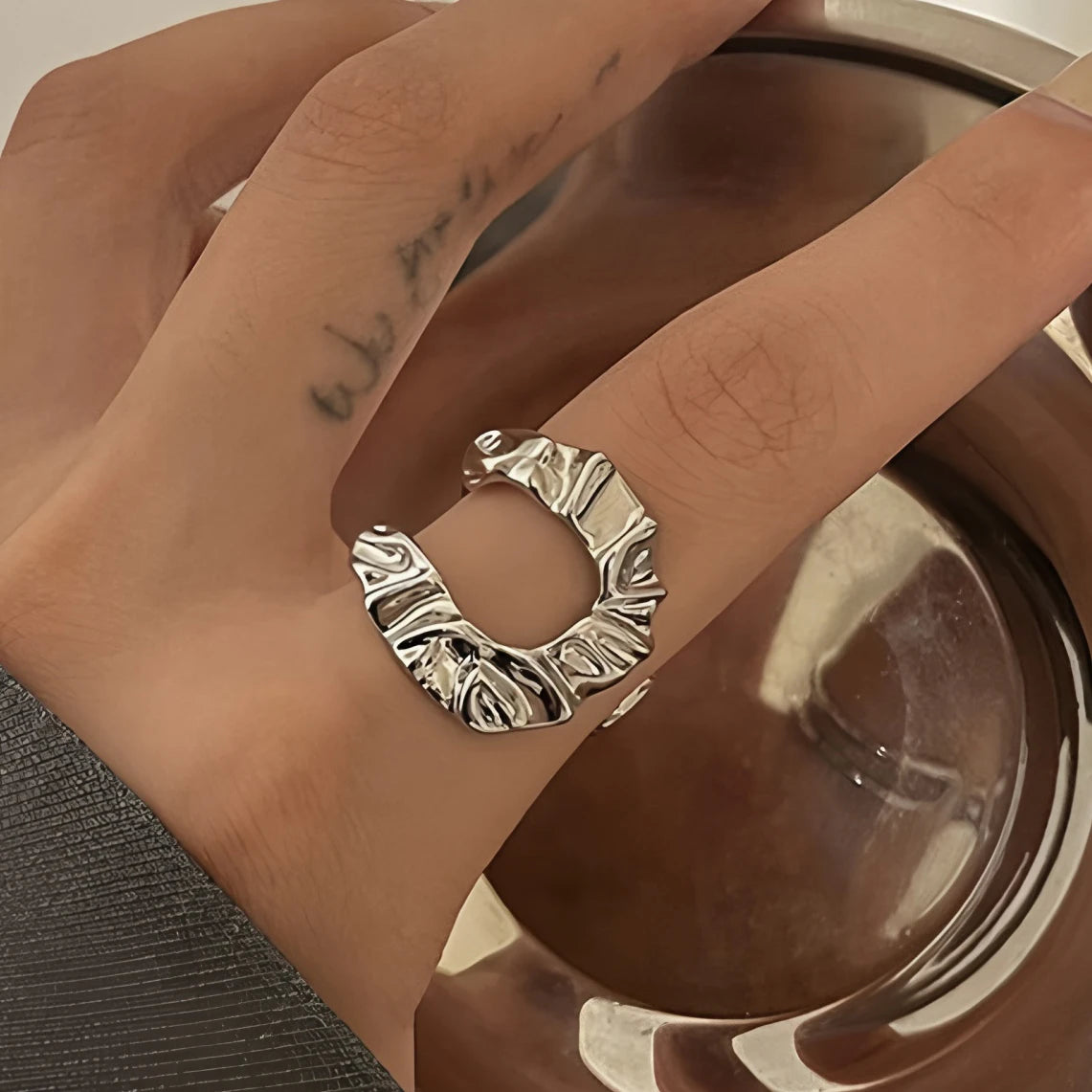 MODERN 925 STERLING SILVER HEART RING