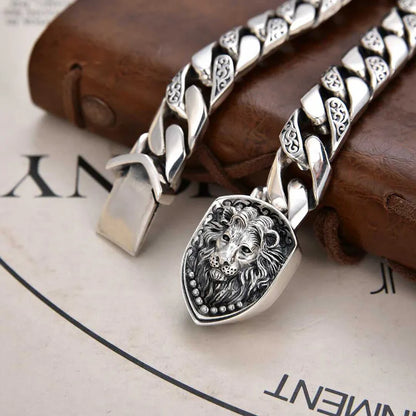 Luxury Men Lion Chain Bracelet – Bold Personality Cuban Jewelry