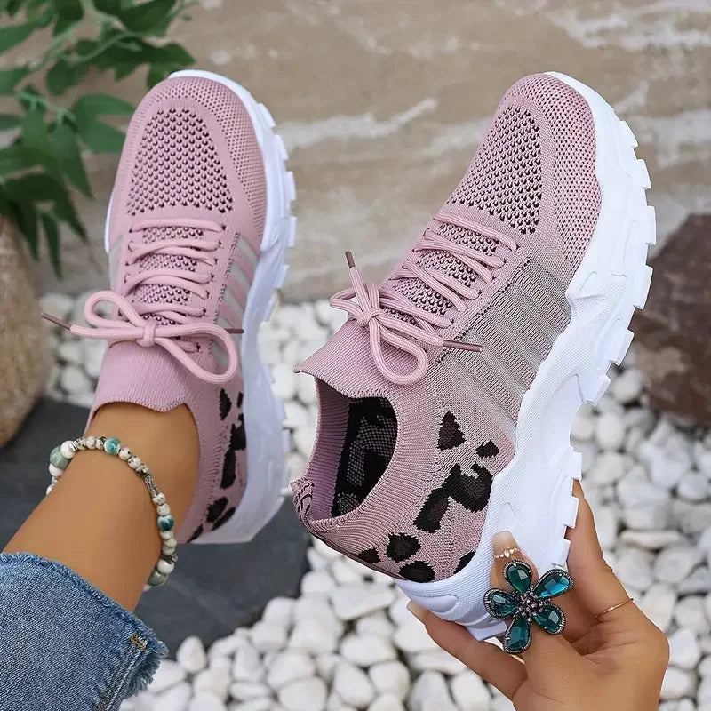 WildStep Leopard Sneakers – Breathable Air Mesh Street Style Shoes