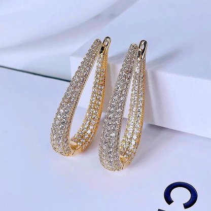 Classic U-Shaped Earrings for Women – Refined Cubic Zirconia Hoop Jewelry