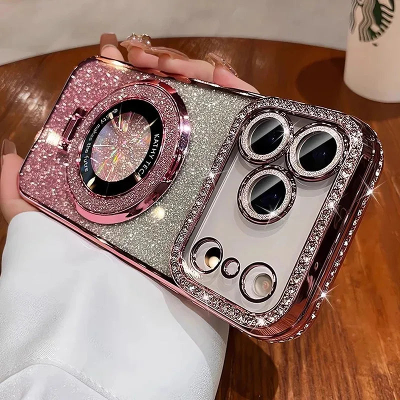 MAGNETIC CLEAR DIAMOND SHINE PHONE PROTECTION CASE