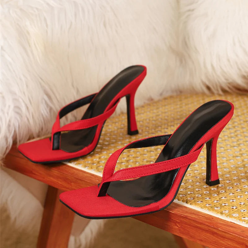Elegant Summer Thin Heel Slide Sandals for Chic Everyday Fashion