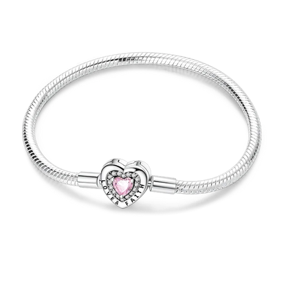 Elegant Heart Charm Bracelet – 925 Silver DIY Beads Jewelry
