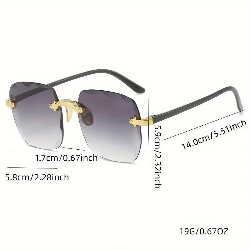 Luxury Unisex Rimless Sun Glasses – 3PCS Fashion UV Protection Shades
