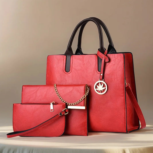 All-in-One Women Bag Set – Stylish 3PCS Tote & Shoulder Bag Collection