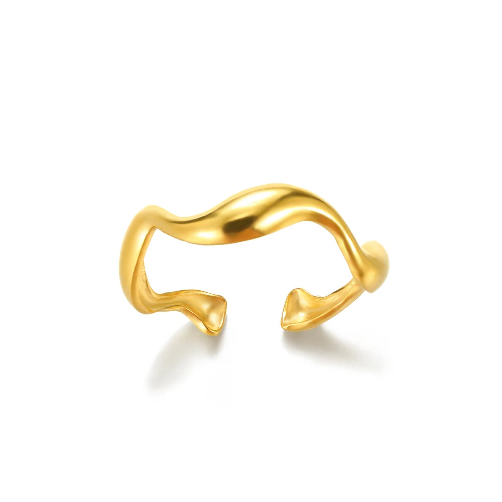 Classic Wedding Couple Rings – Gold Tone Stainless Steel Band Set