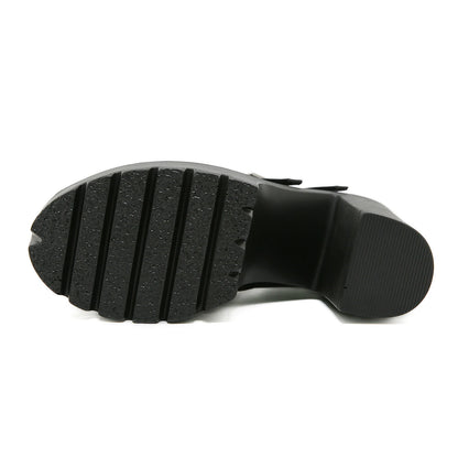 DARK GOTH PLATFORM MARY JANE BLOCK HEELS