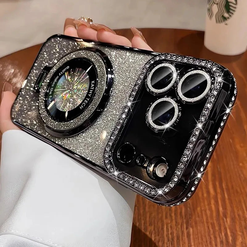MAGNETIC CLEAR DIAMOND SHINE PHONE PROTECTION CASE