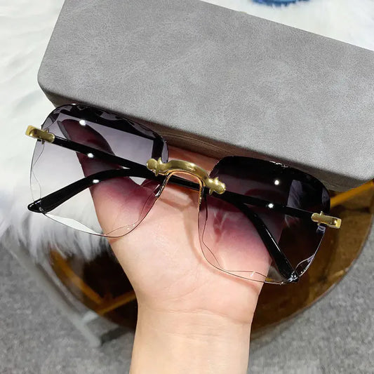 Luxury Unisex Rimless Sun Glasses – 3PCS Fashion UV Protection Shades