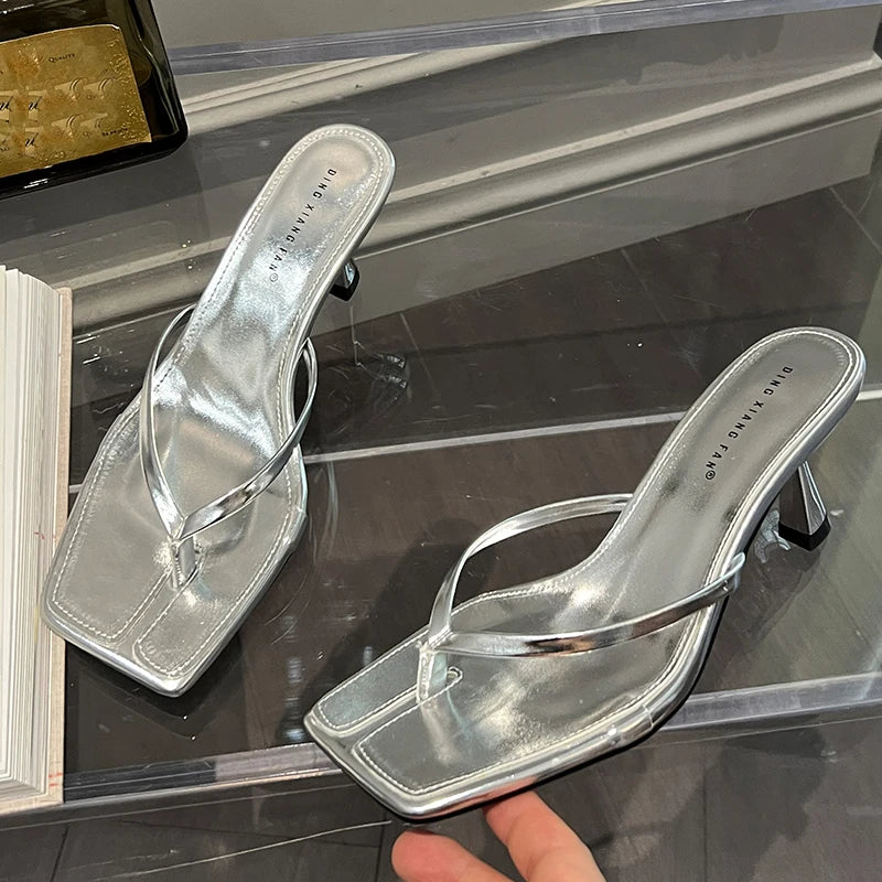 ELEGANT FASHION WOMEN HEEL SLIPPERS