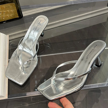 ELEGANT FASHION WOMEN HEEL SLIPPERS