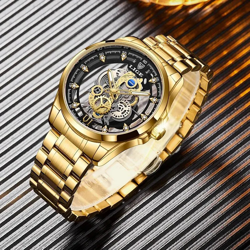 Elegant Stainless Steel Quartz Watch with Roman Numerals and Sleek Finish