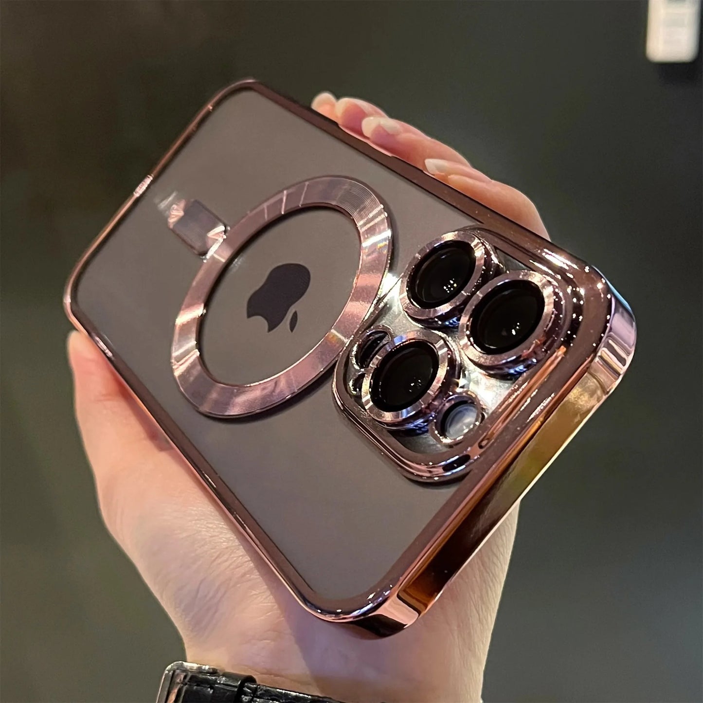 Magnetic Clear Plating Phone Case – MagSafe Compatible Shockproof Cover
