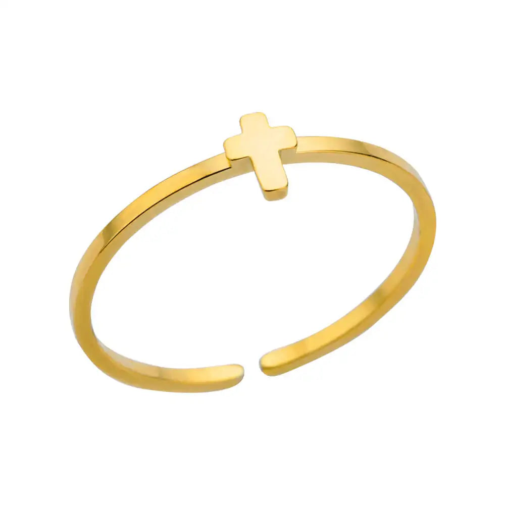 Classic Wedding Couple Rings – Gold Tone Stainless Steel Band Set