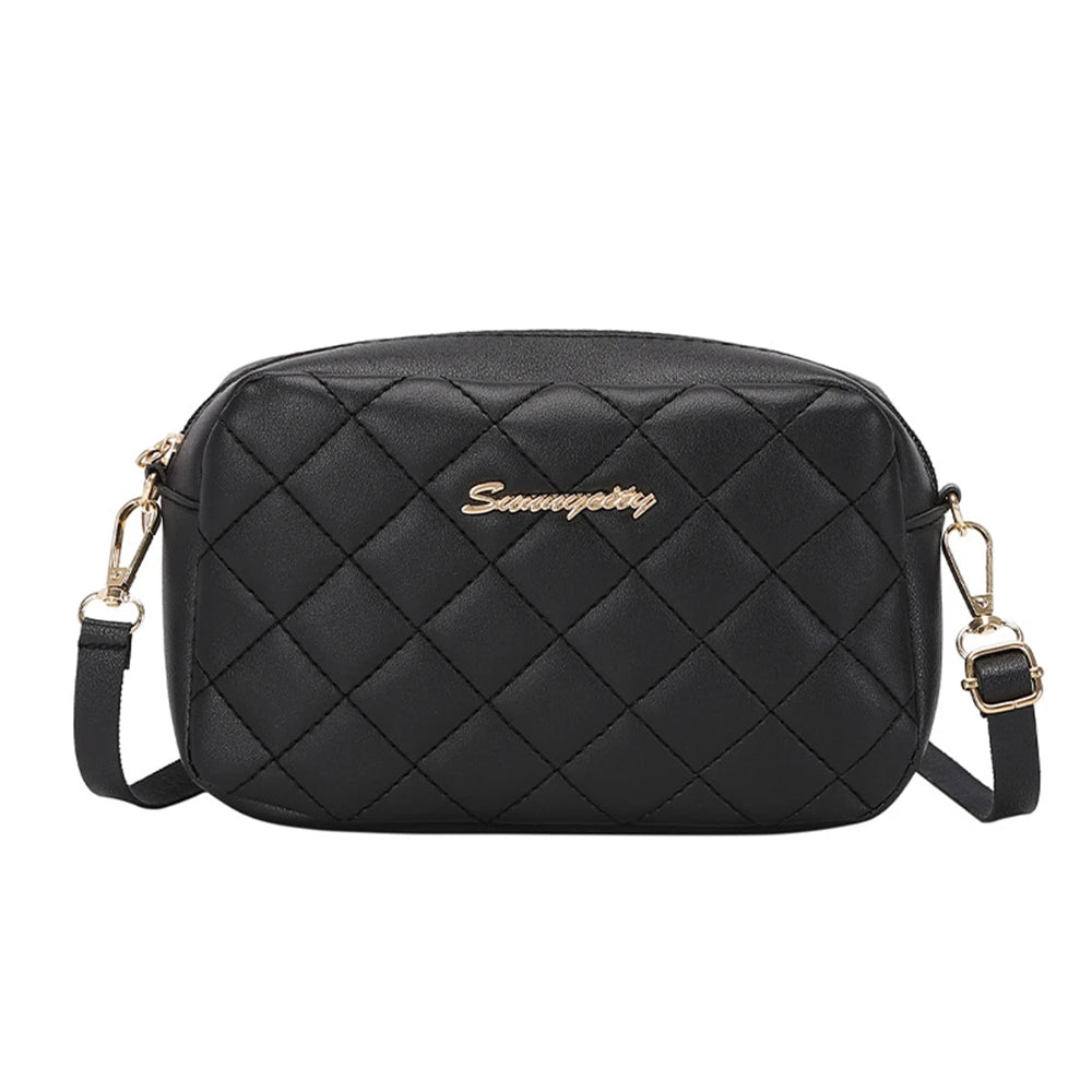 Elegant Plaid Stitch Shoulder Bag – Small Tassel Crossbody for Women