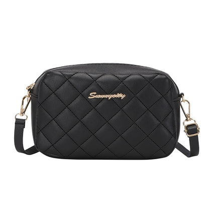Elegant Plaid Stitch Shoulder Bag – Small Tassel Crossbody for Women