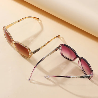 Elegant UV Protection Sunglasses with Sparkling Diamond-Inspired Finish