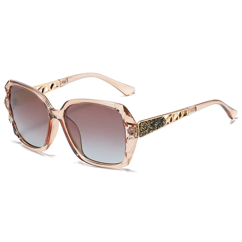 Elegant UV Protection Sunglasses with Sparkling Diamond-Inspired Finish