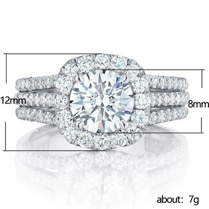 Classic Light Luxury Moissanite Ring – Square Cut Sterling Silver Women’s Jewelry