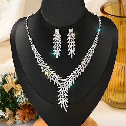 Copper Inlaid Claw Chain Jewelry Set – Necklace & Earrings for Women
