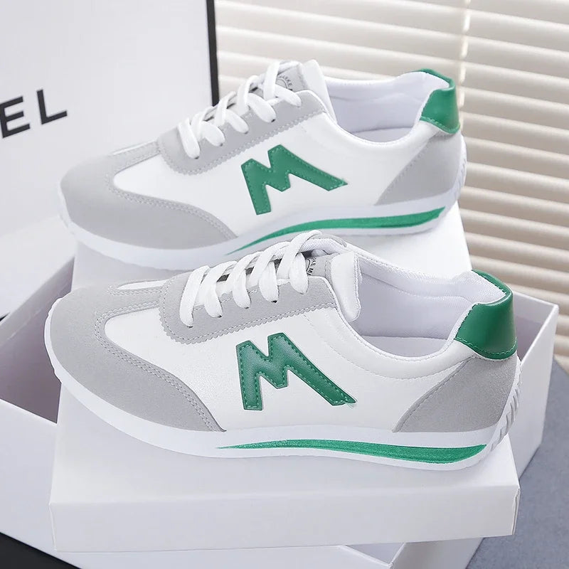 Women’s Lightweight Breathable Cross-Lace Sneakers – Round Toe Casual Style