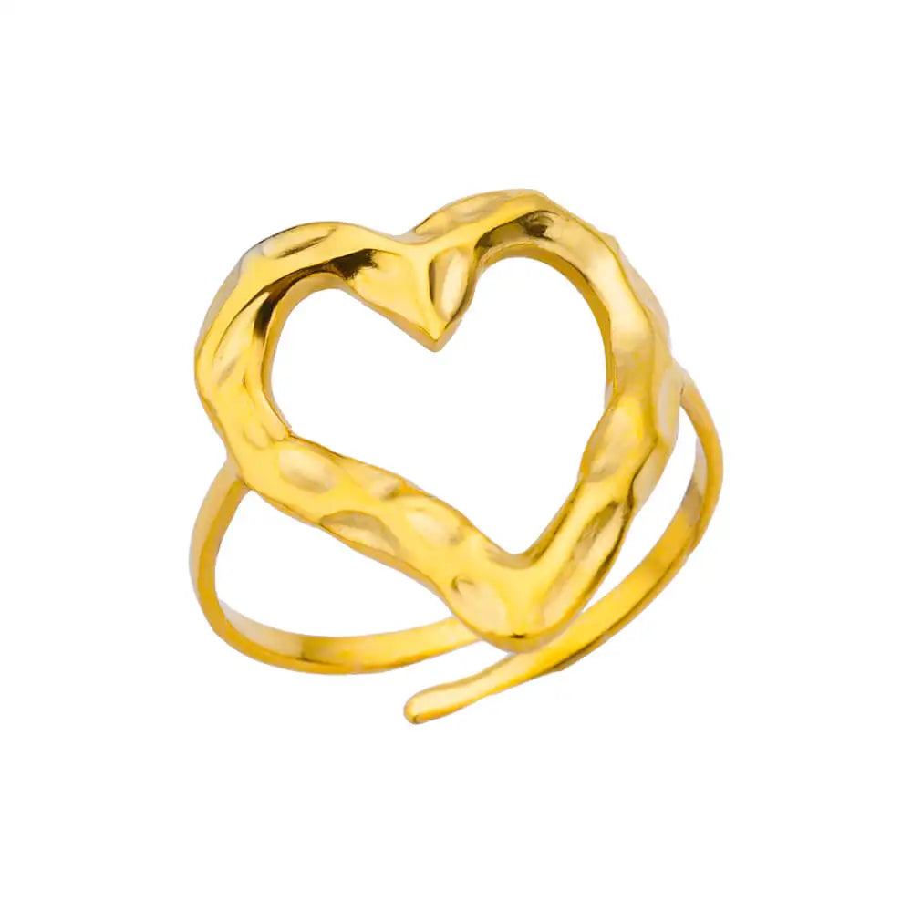 Classic Wedding Couple Rings – Gold Tone Stainless Steel Band Set