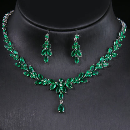 Timeless Cubic Zirconia Necklace & Earrings – Elegant Women’s Jewelry Gift Set