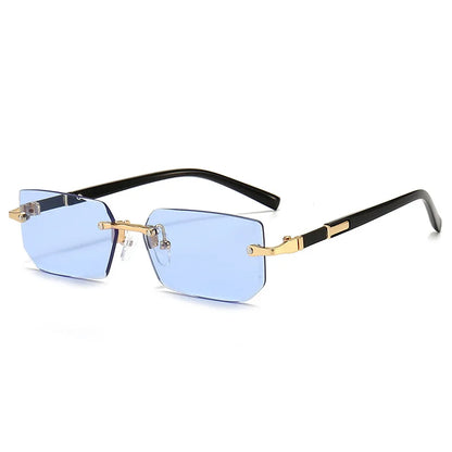 Small Rectangle Rimless Shades – Trendy Summer Unisex Sunglasses